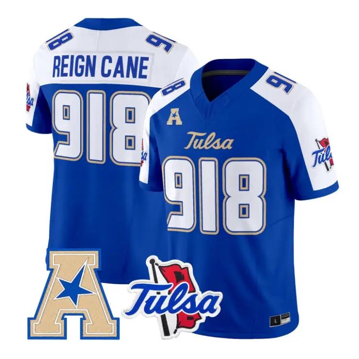 Reign Cane Jersey #918 Tulsa Golden Hurricane 2026 Limited Stitched by My Store NCAA Football Jerseys
