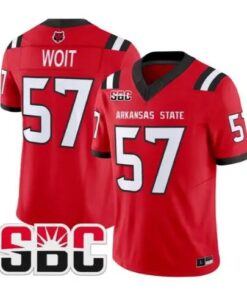 Richie Woit Jersey #57 Arkansas State Red Wolves 2026 Stitched by My Store NCAA Football Jerseys
