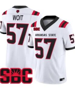 Richie Woit Jersey #57 Arkansas State Red Wolves 2026 Stitched by My Store NCAA Football Jerseys