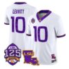 Sam Leavitt Jersey #10 LSU Tigers Silent Season of 1918 Louisiana Patch Stitched by My Store NCAA Football Jerseys