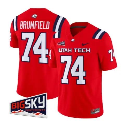 Scott Brumfield Jersey #74 Utah Tech Trailblazers 2026 Stitched by My Store NCAA Football Jerseys