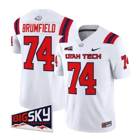 Scott Brumfield Jersey #74 Utah Tech Trailblazers 2026 Stitched by My Store NCAA Football Jerseys