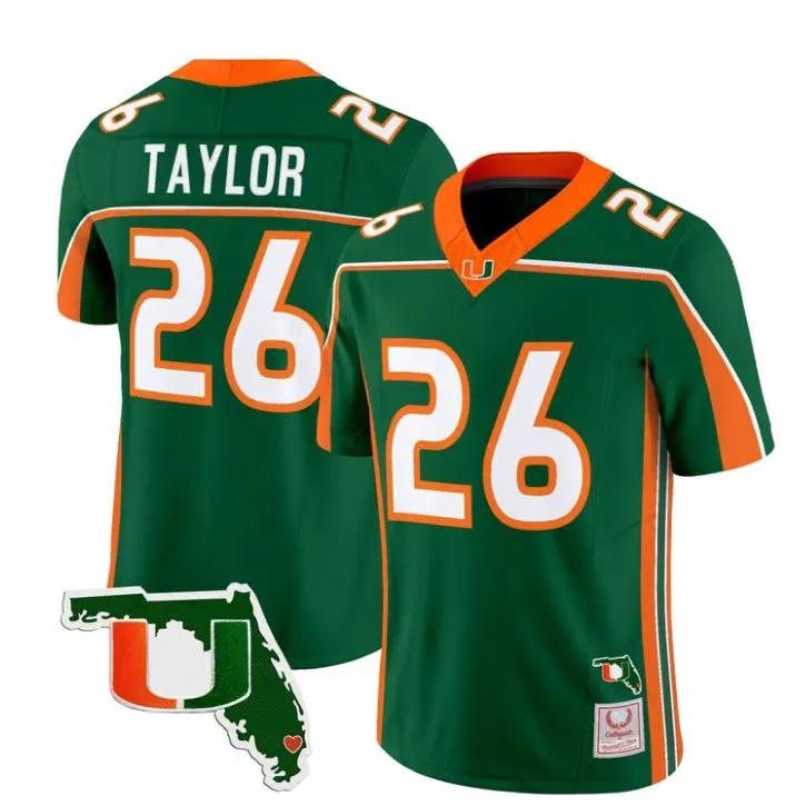 Sean Taylor Jersey #26 Miami Hurricanes Throwback Florida Patch Stitched 1 Sean Taylor Jersey #26 Miami Hurricanes Throwback Florida Patch Stitched by My Store NCAA Football Jerseys