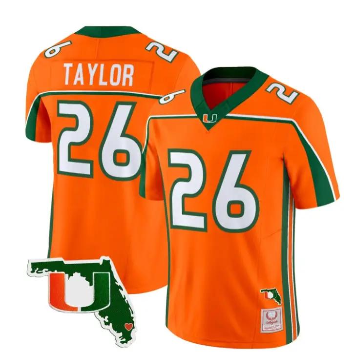 Sean Taylor Jersey #26 Miami Hurricanes Throwback Florida Patch Stitched 2 Sean Taylor Jersey #26 Miami Hurricanes Throwback Florida Patch Stitched by My Store NCAA Football Jerseys