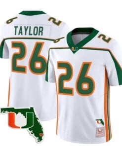 Sean Taylor Jersey #26 Miami Hurricanes Throwback Florida Patch Stitched 6 Sean Taylor Jersey #26 Miami Hurricanes Throwback Florida Patch Stitched by My Store NCAA Football Jerseys