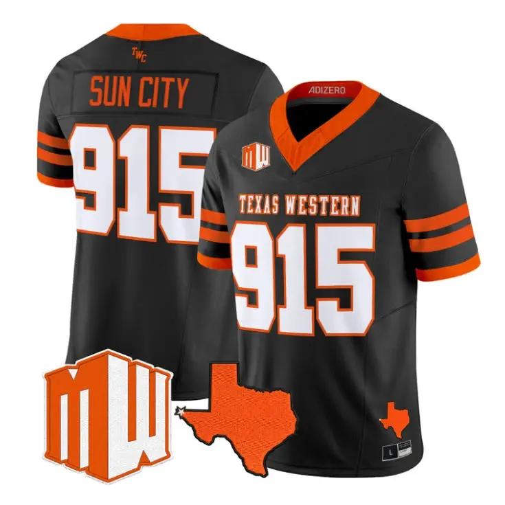 Sun City Jersey #915 UTEP Miners 2026 Going Dark in the Sun City Vapor Stitched 1 Sun City Jersey #915 UTEP Miners 2026 Going Dark in the Sun City Vapor Stitched by My Store NCAA Football Jerseys
