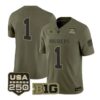 Team Jersey #1 Indiana Hoosiers 2026 Salute to Service Limited Stitched Olive by My Store NCAA Football Jerseys
