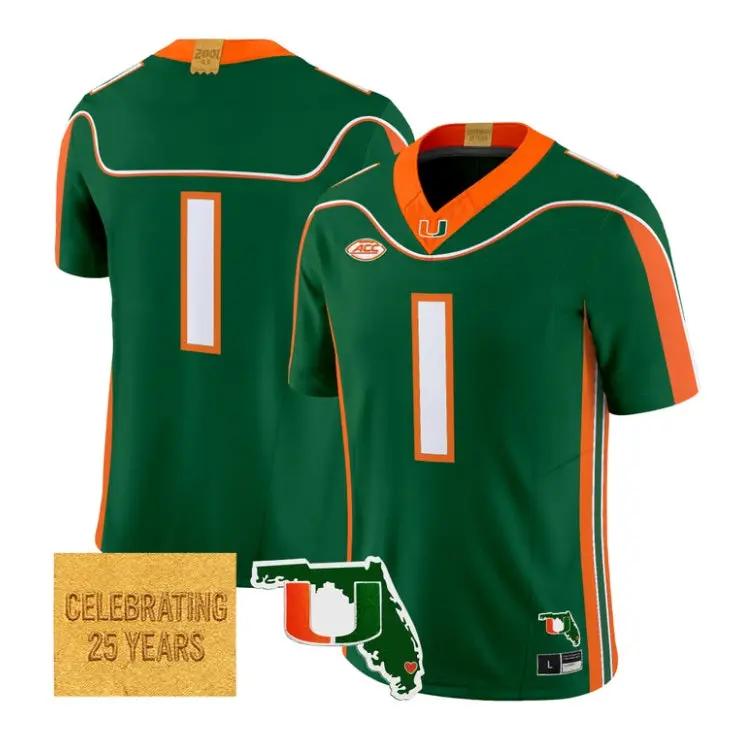 Team Jersey #1 Miami Hurricanes 2001 Throwback 2026 Limited All Stitched 1 Team Jersey #1 Miami Hurricanes 2001 Throwback 2026 Limited All Stitched by My Store NCAA Football Jerseys