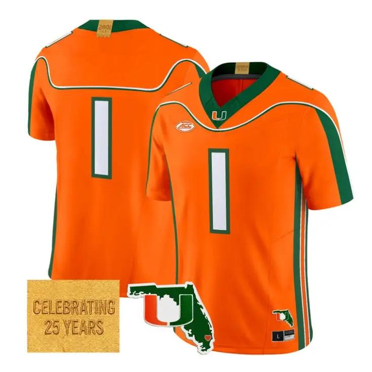 Team Jersey #1 Miami Hurricanes 2001 Throwback 2026 Limited All Stitched 2 Team Jersey #1 Miami Hurricanes 2001 Throwback 2026 Limited All Stitched by My Store NCAA Football Jerseys