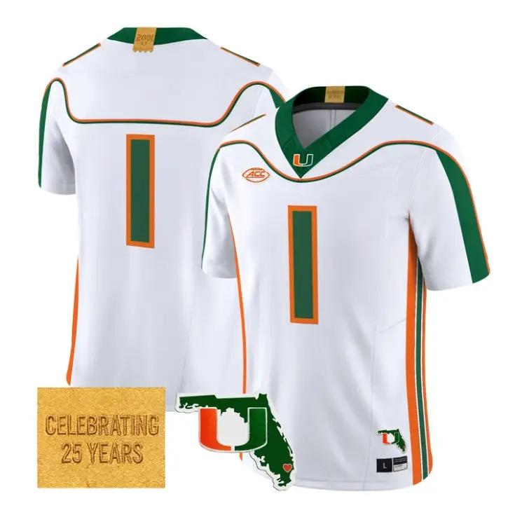 Team Jersey #1 Miami Hurricanes 2001 Throwback 2026 Limited All Stitched 3 Team Jersey #1 Miami Hurricanes 2001 Throwback 2026 Limited All Stitched by My Store NCAA Football Jerseys