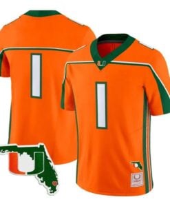 Team Jersey #1 Miami Hurricanes Throwback 2026 Florida Patch Stitched 5 Team Jersey #1 Miami Hurricanes Throwback 2026 Florida Patch Stitched by My Store NCAA Football Jerseys