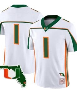 Team Jersey #1 Miami Hurricanes Throwback 2026 Florida Patch Stitched 6 Team Jersey #1 Miami Hurricanes Throwback 2026 Florida Patch Stitched by My Store NCAA Football Jerseys