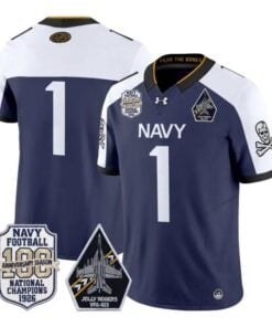 Team Jersey #1 Navy Midshipmen 100th Anniversary Patch Vapor Stitched by My Store NCAA Football Jerseys