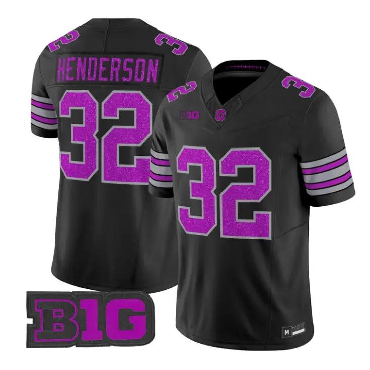 Treveyon Henderson Jersey #32 Ohio State Buckeyes Glitter All Stitched by My Store NCAA Football Jerseys