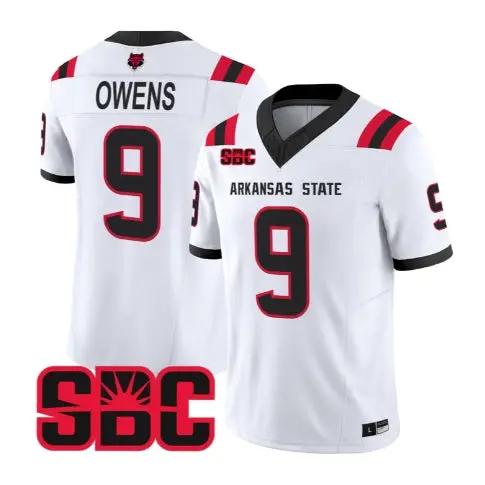 Trey Owens Jersey #9 Arkansas State Red Wolves 2026 All Stitched by My Store NCAA Football Jerseys