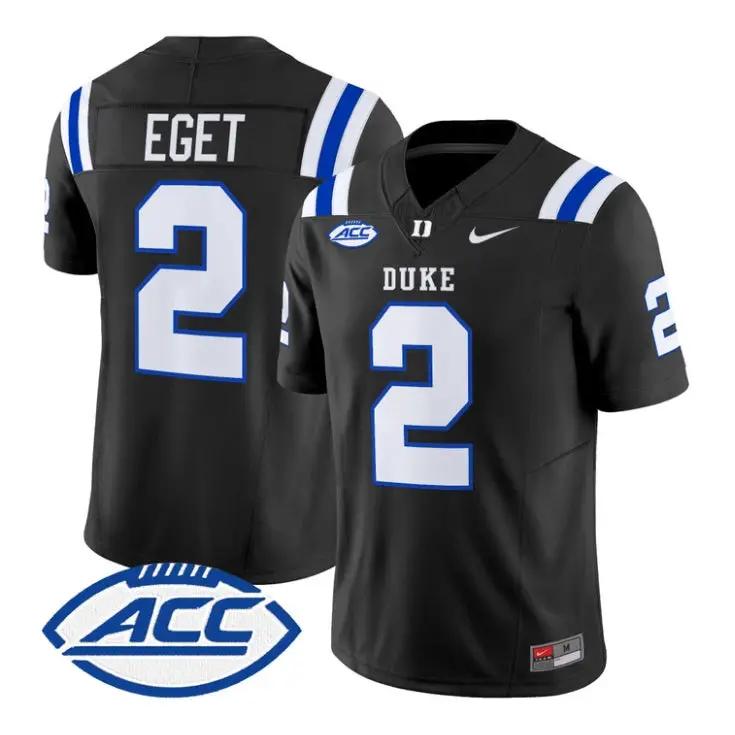 Walker_Eget_Jersey_2_Duke_Blue_Devils_2026_Vapor_Limited_Stitched_Black - Robert Henrys Walker Eget Jersey #2 Duke Blue Devils 2026 Vapor Limited Stitched by My Store NCAA Football Jerseys