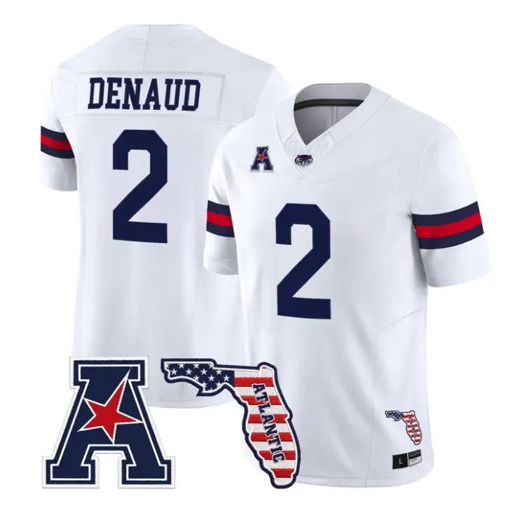 Wilky Denaud Jersey #2 Florida Atlantic Owls 2026 Florida Patch Stitched 3 Wilky Denaud Jersey #2 Florida Atlantic Owls 2026 Florida Patch Stitched by My Store NCAA Football Jerseys