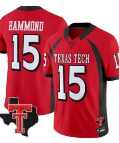 Will Hammond Jersey #15 Texas Tech Red Raiders 2026 Texas Patch Stitched by My Store NCAA Football Jerseys