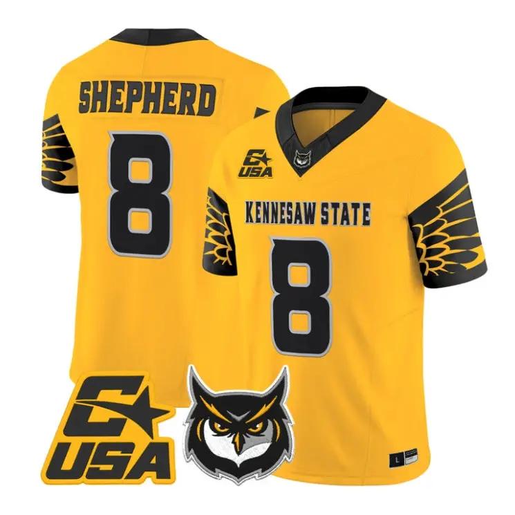 Xavier Shepherd Jersey #8 Kennesaw State Owls 2026 Limited Stitched by My Store NCAA Football Jerseys