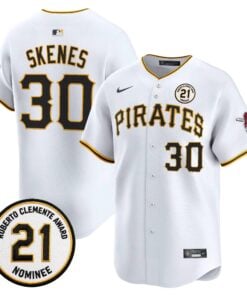 Paul Skenes Jersey #30 Pittsburgh Pirates Roberto Clemente Tribute Patch Vapor Premier Limited Stitched