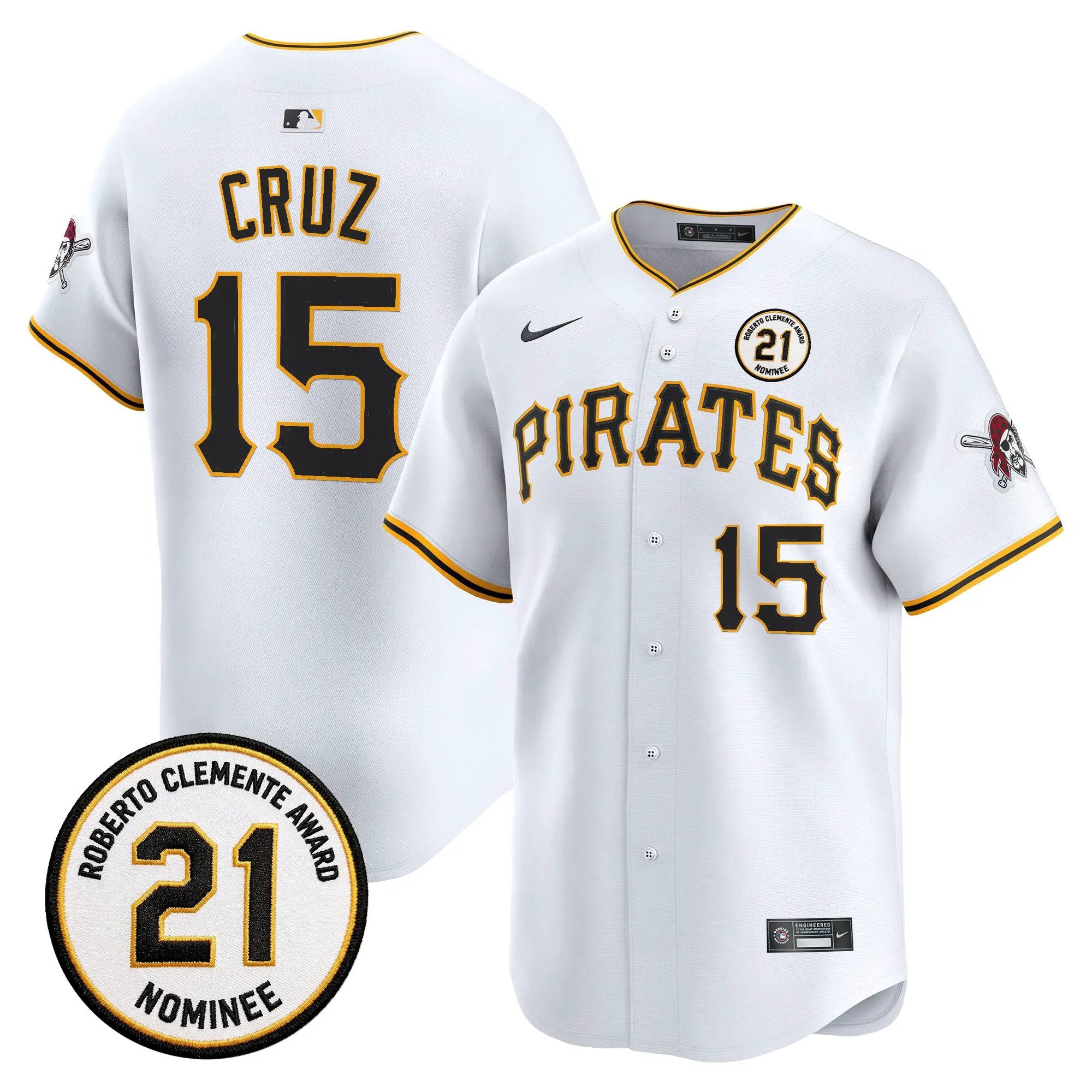 1789630209fb95f22870 - Robert Henrys Oneil Cruz Jersey #15 Pittsburgh Pirates Roberto Clemente Tribute Patch Vapor Premier Limited Stitched by My Store Baseball Jerseys
