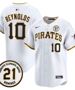 Bryan Reynolds Jersey #10 Pittsburgh Pirates Roberto Clemente Tribute Patch Vapor Premier Limited Stitched by My Store Baseball Jerseys