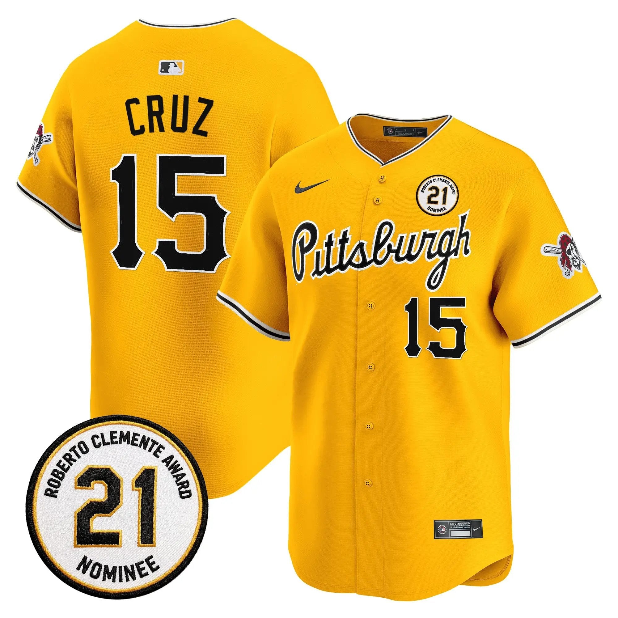 oneil-cruz-jersey-15-pittsburgh-pirates-roberto-clemente-tribute-patch-vapor-premier-limited-stitched-02 - Robert Henrys Oneil Cruz Jersey #15 Pittsburgh Pirates Roberto Clemente Tribute Patch Vapor Premier Limited Stitched