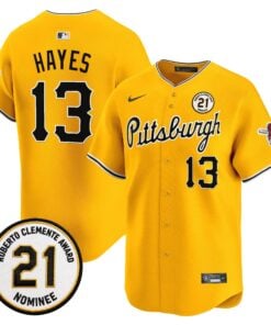 Ke'Bryan Hayes Jersey #13 Pittsburgh Pirates Roberto Clemente Tribute Patch Vapor Premier Limited Stitched