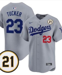 Kyle Tucker Jersey #23 Los Angeles Dodgers Roberto Clemente Tribute Patch Vapor Premier Limited Stitched