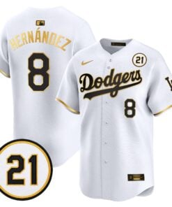 Kike Hernandez Jersey #8 Los Angeles Dodgers Roberto Clemente Tribute Patch Vapor Premier Limited Stitched