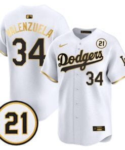Fernando Valenzuela Jersey #34 Los Angeles Dodgers Roberto Clemente Tribute Patch Vapor Premier Limited Stitched