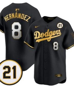 Kike Hernandez Jersey #8 Los Angeles Dodgers Roberto Clemente Tribute Patch Vapor Premier Limited Stitched