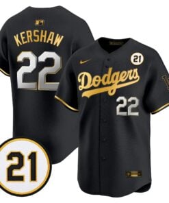 Clayton Kershaw Jersey #22 Los Angeles Dodgers Roberto Clemente Tribute Patch Vapor Premier Limited Stitched by My Store Baseball Jerseys