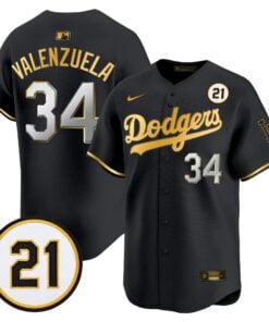 Fernando Valenzuela Jersey #34 Los Angeles Dodgers Roberto Clemente Tribute Patch Vapor Premier Limited Stitched