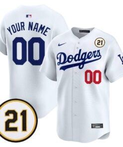 Los Angeles Dodgers Roberto Clemente Tribute Patch Vapor Premier Limited Custom Jersey - All Stitched