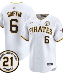 Konnor Griffin Jersey #6 Pittsburgh Pirates Roberto Clemente Tribute Patch Vapor Premier Limited Stitched