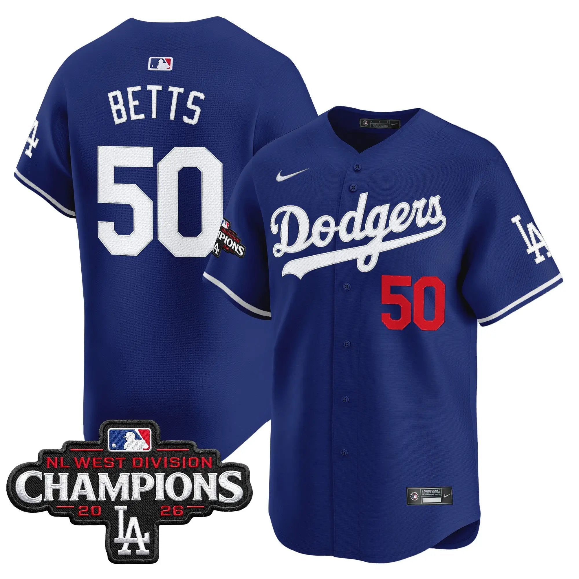 Mookie Betts Jersey #50 Los Angeles Dodgers NL West Division Champions Patch Vapor Premier Limited Stitched - Robert Henrys Mookie Betts Jersey #50 Los Angeles Dodgers NL West Division Champions Patch Vapor Premier Limited Stitched