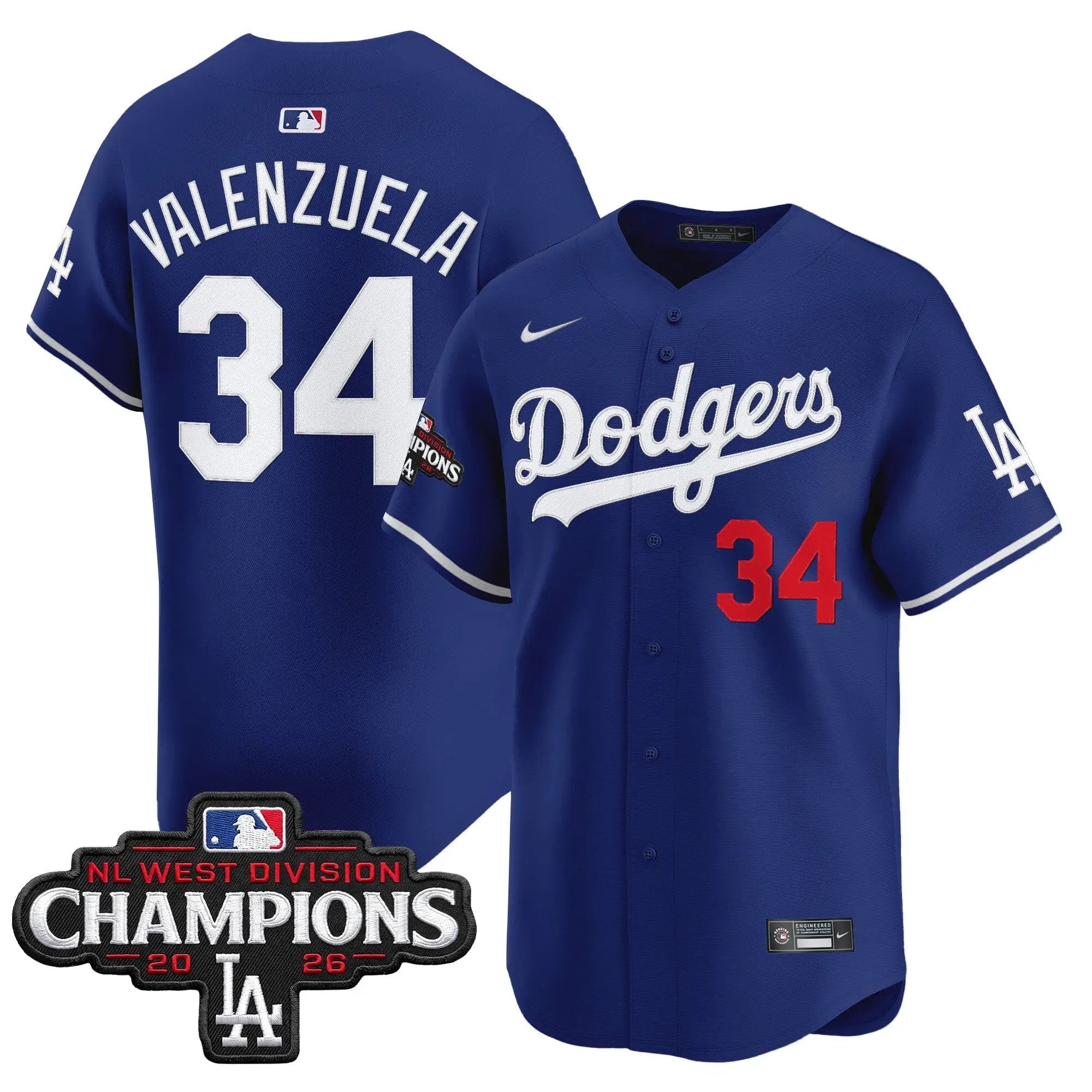Fernando Valenzuela Jersey #34 Los Angeles Dodgers NL West Division Champions Patch Vapor Premier Limited Stitched - Robert Henrys Fernando Valenzuela Jersey #34 Los Angeles Dodgers NL West Division Champions Patch Vapor Premier Limited Stitched