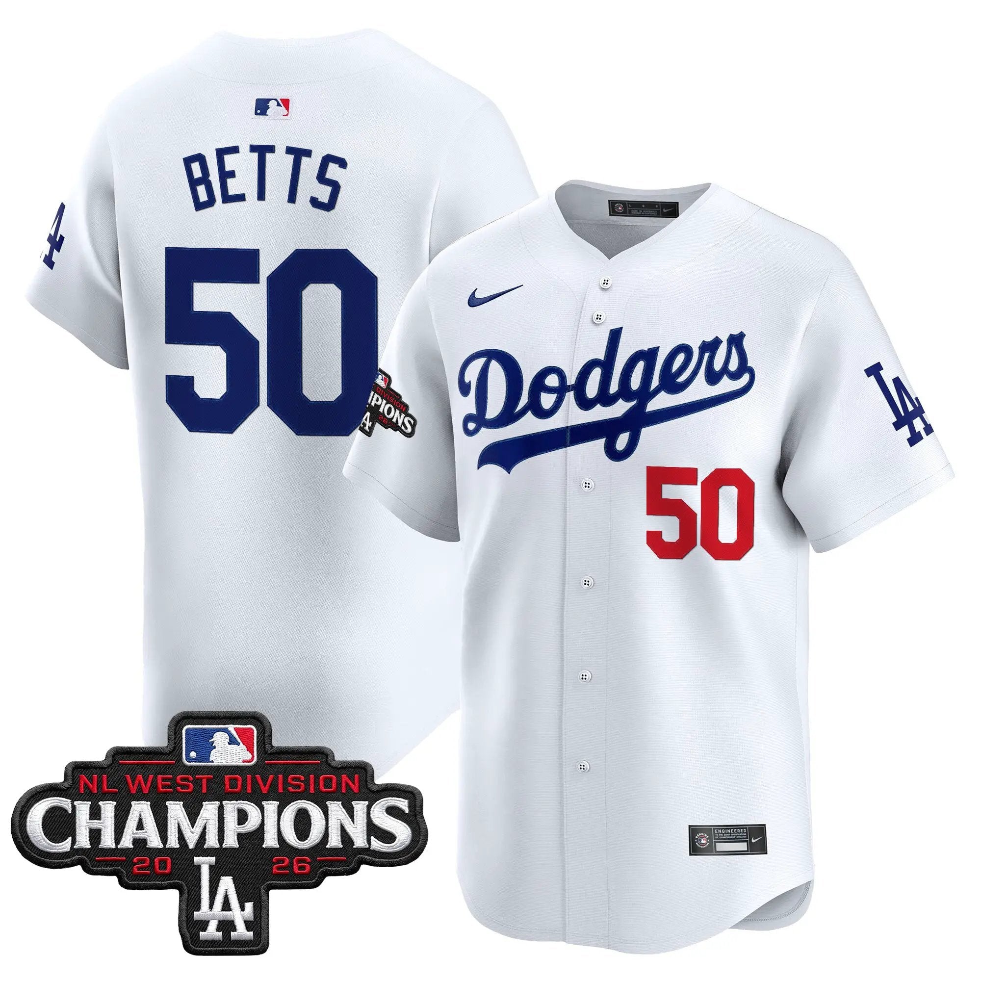mookie-betts-jersey-50-los-angeles-dodgers-nl-west-division-champions-patch-vapor-premier-limited-stitched-02 - Robert Henrys Mookie Betts Jersey #50 Los Angeles Dodgers NL West Division Champions Patch Vapor Premier Limited Stitched