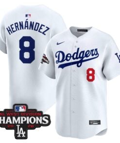 Kike Hernandez Jersey #8 Los Angeles Dodgers NL West Division Champions Patch Vapor Premier Limited Stitched