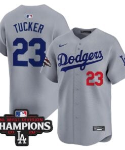 Kyle Tucker Jersey #23 Los Angeles Dodgers NL West Division Champions Patch Vapor Premier Limited Stitched