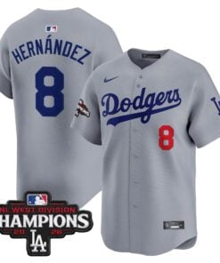 Kike Hernandez Jersey #8 Los Angeles Dodgers NL West Division Champions Patch Vapor Premier Limited Stitched