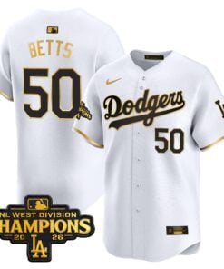 Mookie Betts Jersey #50 Los Angeles Dodgers NL West Division Champions Patch Vapor Premier Limited Stitched