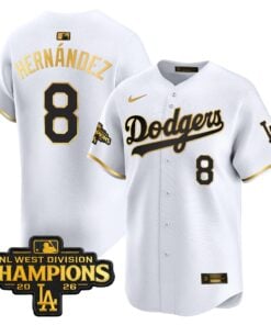 Kike Hernandez Jersey #8 Los Angeles Dodgers NL West Division Champions Patch Vapor Premier Limited Stitched