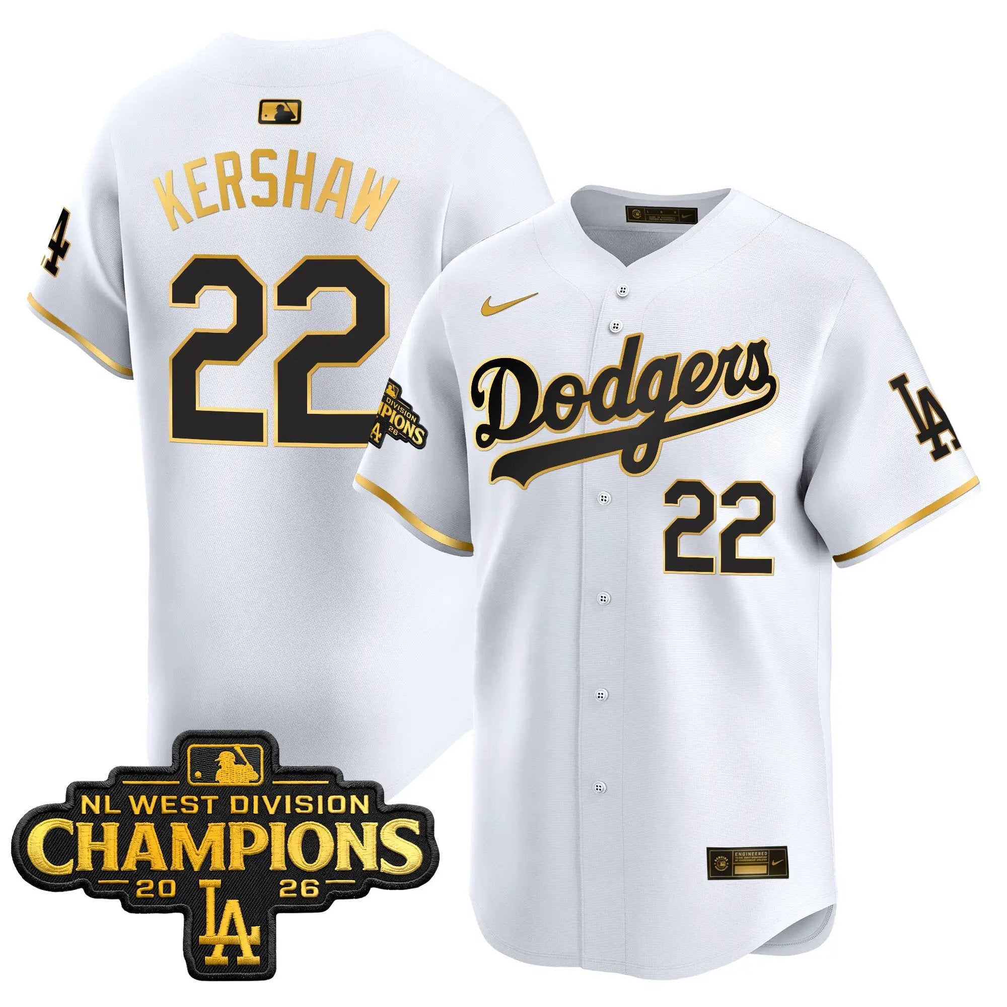 1789714792bdc2f93264 - Robert Henrys Clayton Kershaw Jersey #22 Los Angeles Dodgers NL West Division Champions Patch Vapor Premier Limited Stitched by My Store Baseball Jerseys