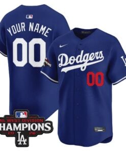 Los Angeles Dodgers NL West Division Champions Patch Vapor Premier Limited Custom Jersey - All Stitched - Robert Henrys Los Angeles Dodgers NL West Division Champions Patch Vapor Premier Limited Custom Jersey - All Stitched