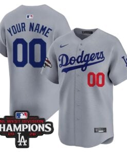 Los Angeles Dodgers NL West Division Champions Patch Vapor Premier Limited Custom Jersey - All Stitched