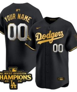 Los Angeles Dodgers NL West Division Champions Patch Vapor Premier Limited Custom Jersey - All Stitched