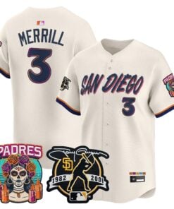 Jackson Merrill Jersey #3 San Diego Padres 2026 City Connect Vapor Premier Limited Tony Gwynn Patch Stitched