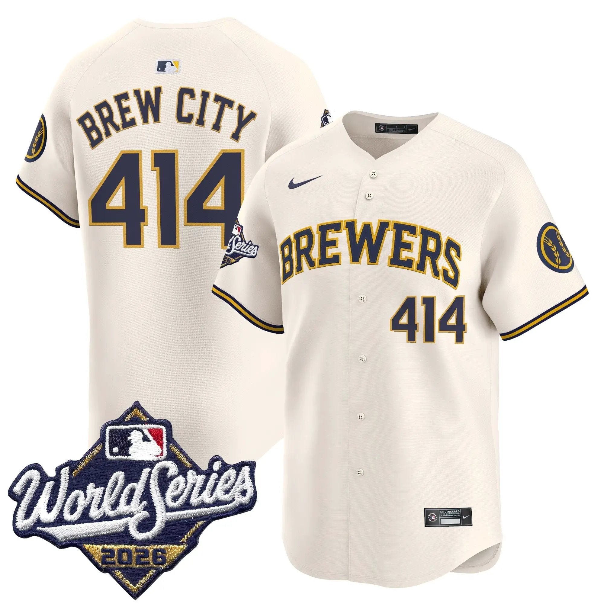 Brew City Jersey #414 Milwaukee Brewers 2026 World Series Vapor Premier Limited Stitched - Robert Henrys Brew City Jersey #414 Milwaukee Brewers 2026 World Series Vapor Premier Limited Stitched